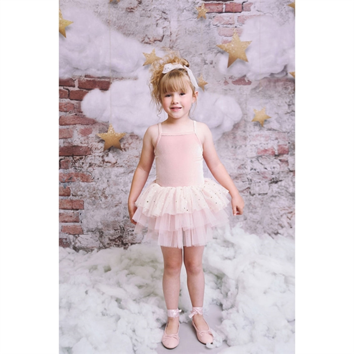 Dolly by Le Petit Tom Velvet Leotard With Tulle Tutu Klänning Ballet Pink