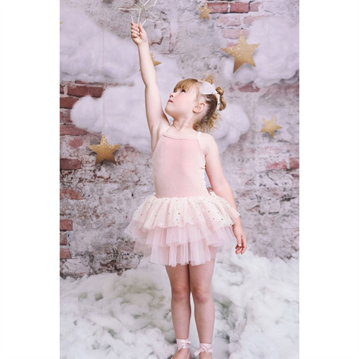 Dolly by Le Petit Tom Velvet Leotard With Tulle Tutu Klänning Ballet Pink
