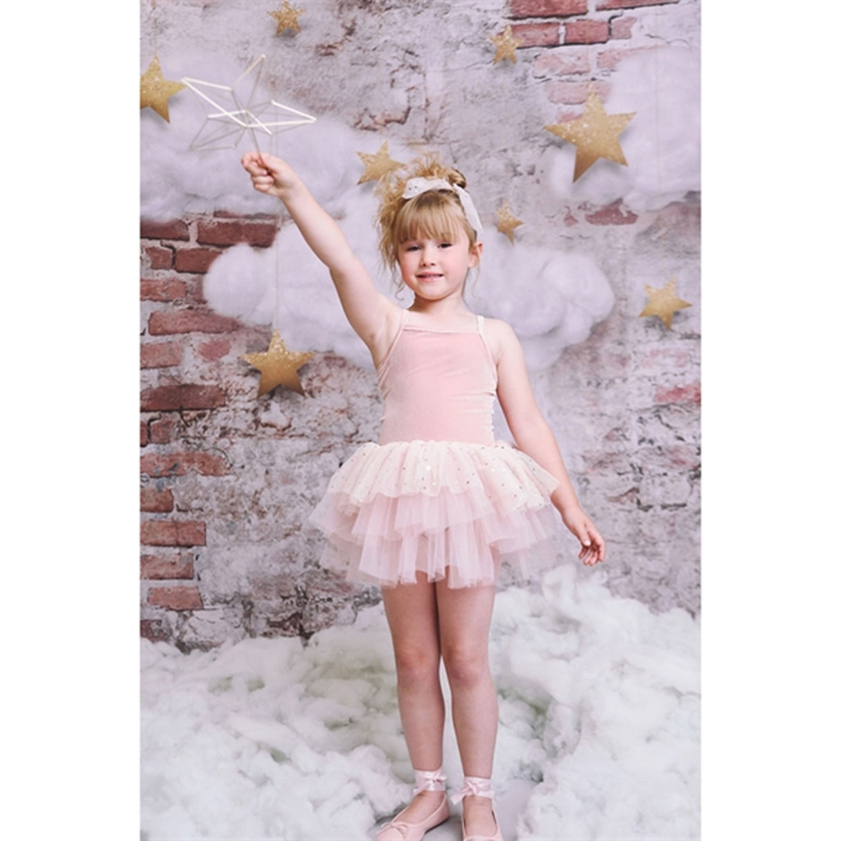 Dolly by Le Petit Tom Velvet Leotard With Tulle Tutu Klänning Ballet Pink