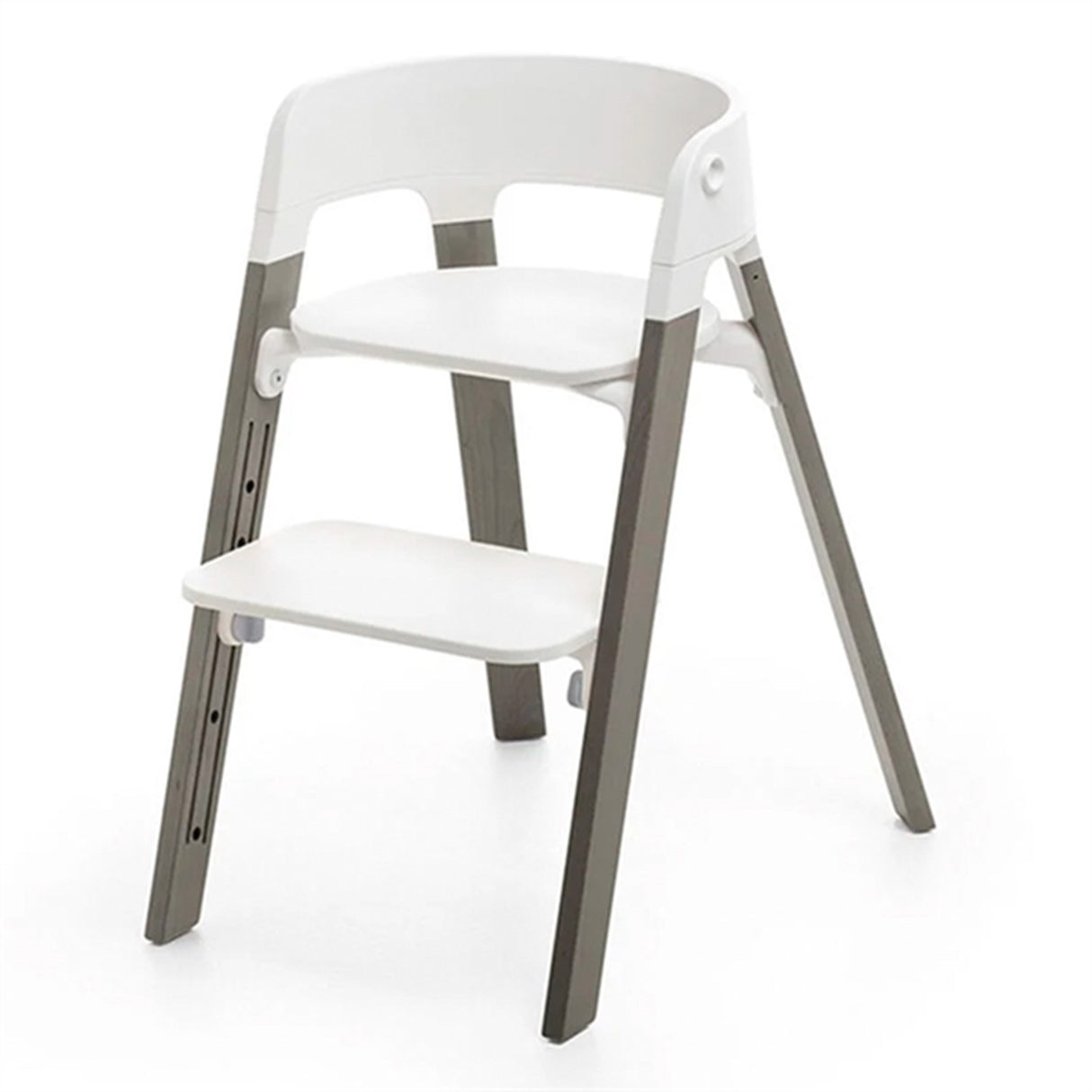 Stokke® Steps™ Chair White Hazy Grey Inkl. Bouncer i White Deep Grey 4