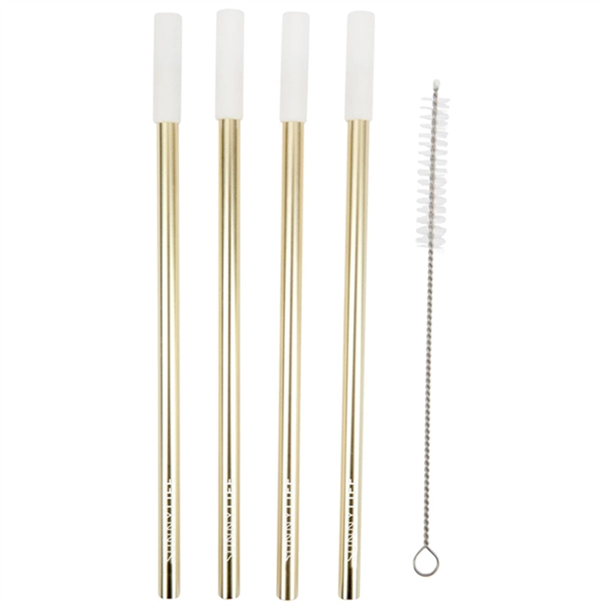 SunnyLife Återanvändbara Sugrör Gold/White