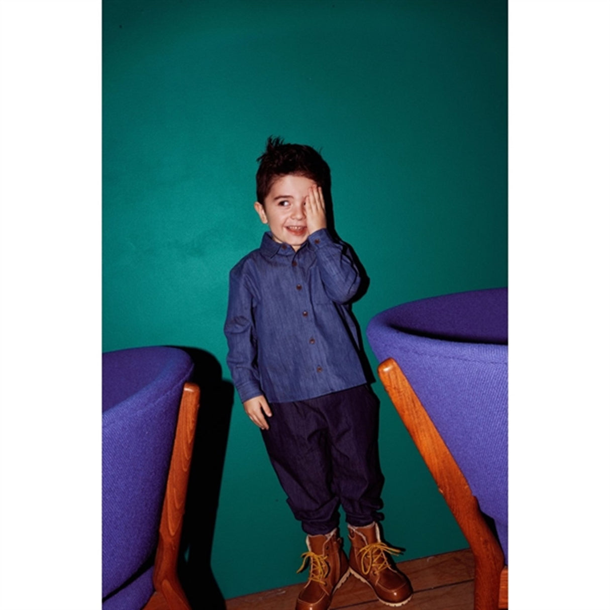 Copenhagen Colors Lt Denim Blue Denim Classic Skjorta