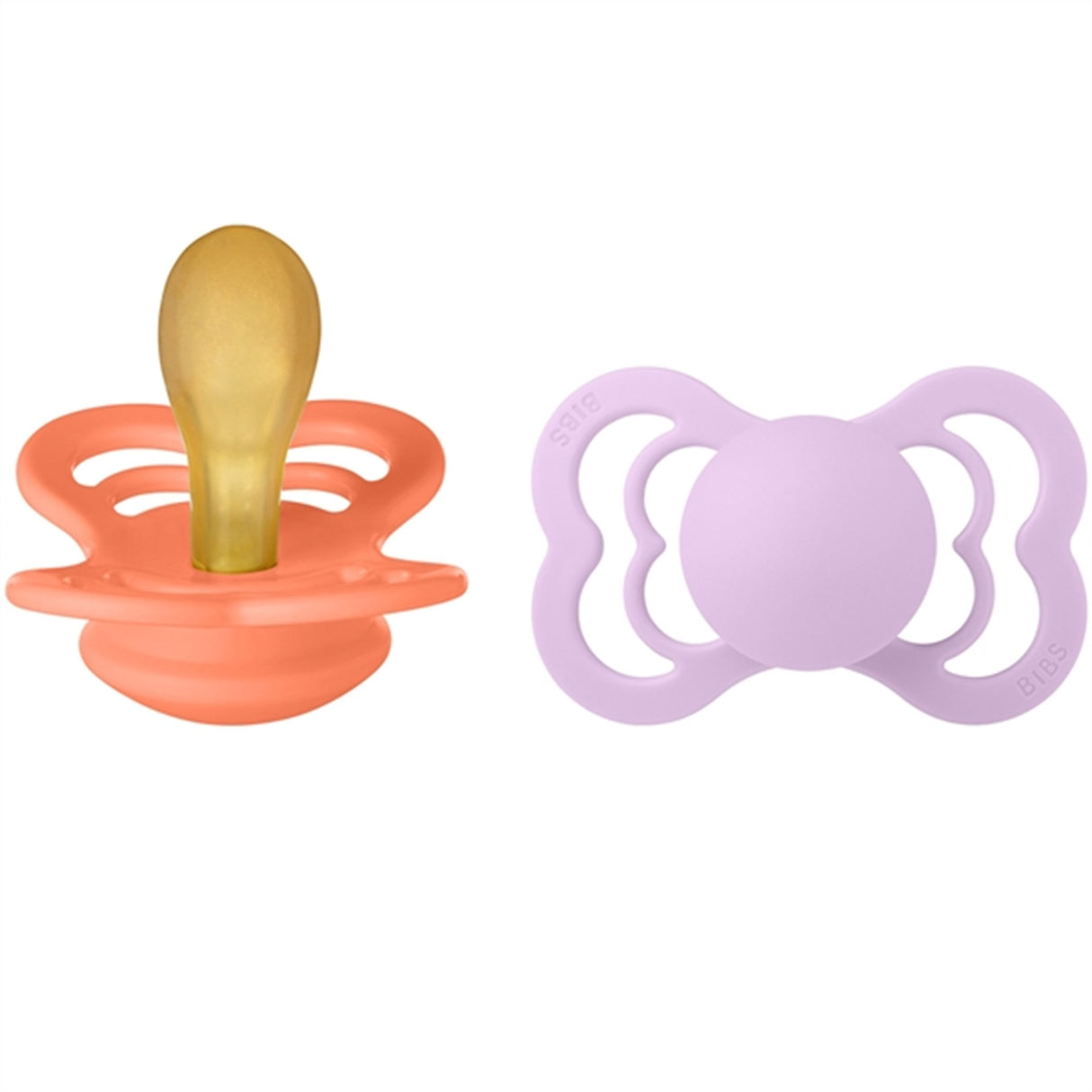 Bibs Supreme Latex Nappar 2-pack Symmetrisk Papaya/Violet Sky