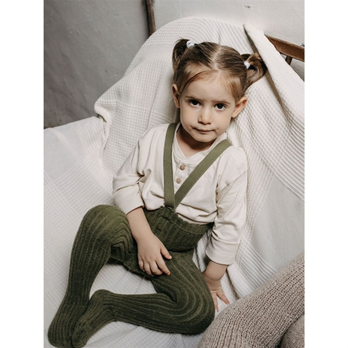 Silly Silas Granny Teddy Tights Olive