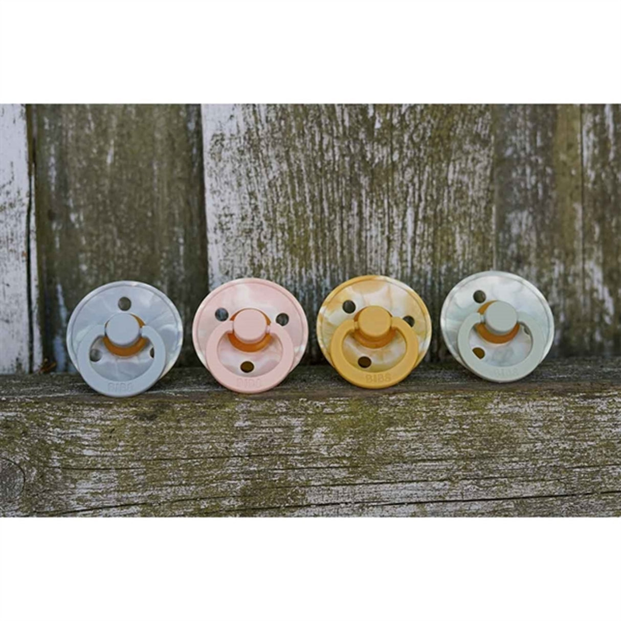 Bibs Colour Latex Nappar 2-pack Rund Tie Dye Blush Ivory