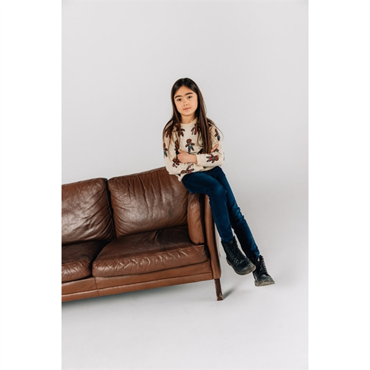 The New White Swan Ginger Aop Holiday Jacquard Striktrøje