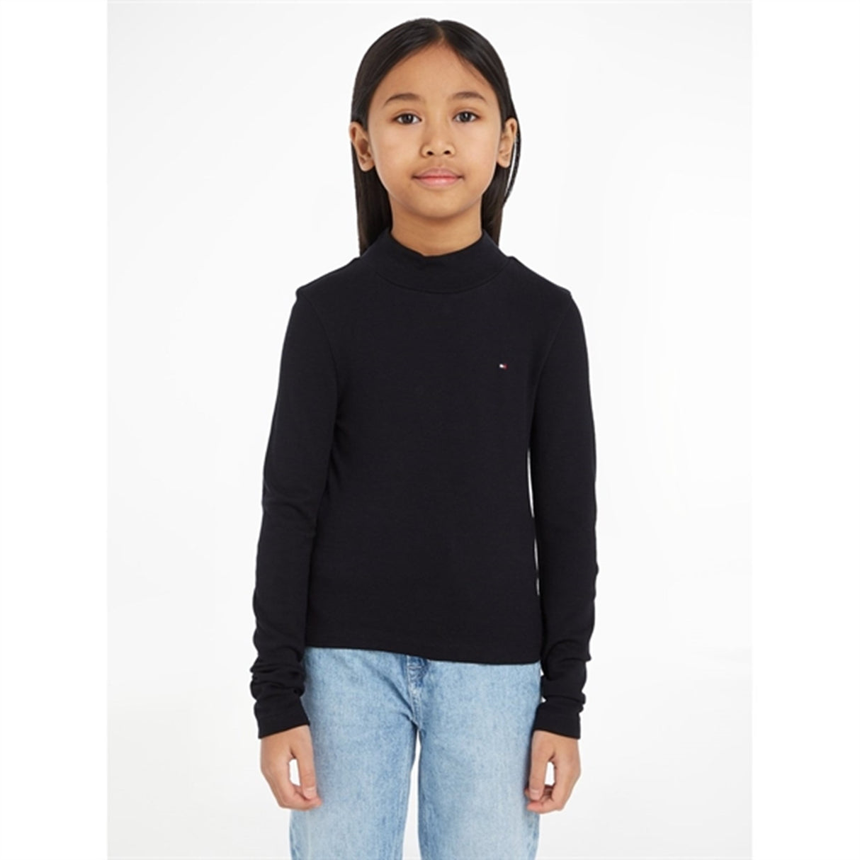 Tommy Hilfiger Stripe Mock Tröja Black / Desert Sky Stripe