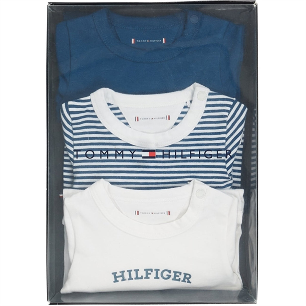 Tommy Hilfiger Bebis Body 3-Pak Presentlåda Deep Indigo