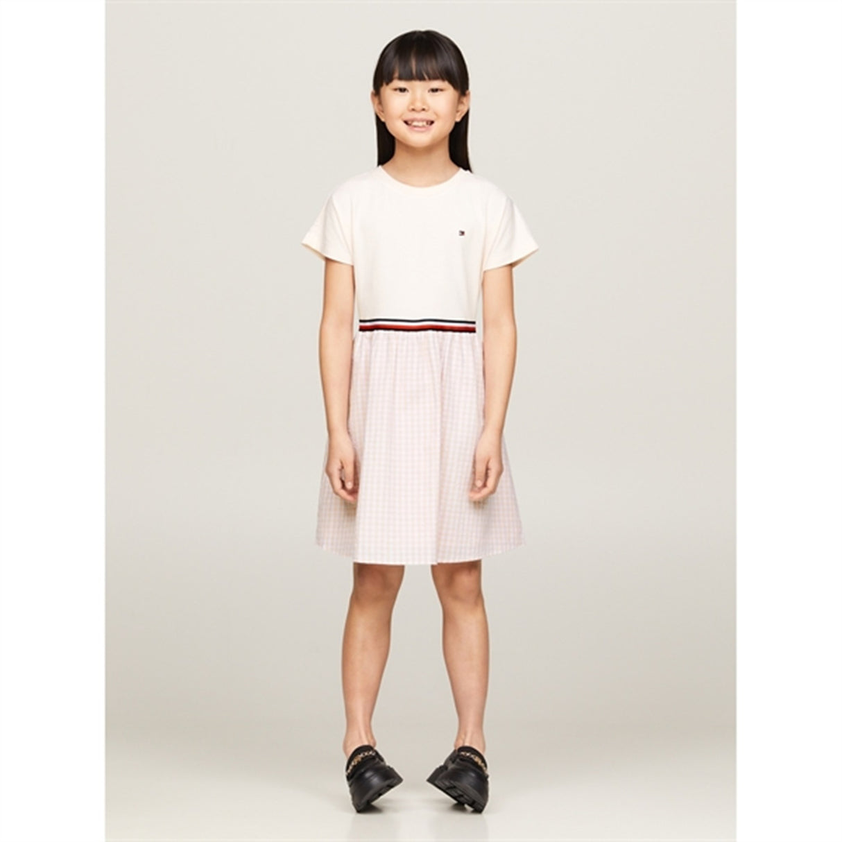 Tommy Hilfiger Gingham Combi Klänning Whimsy Pink Check