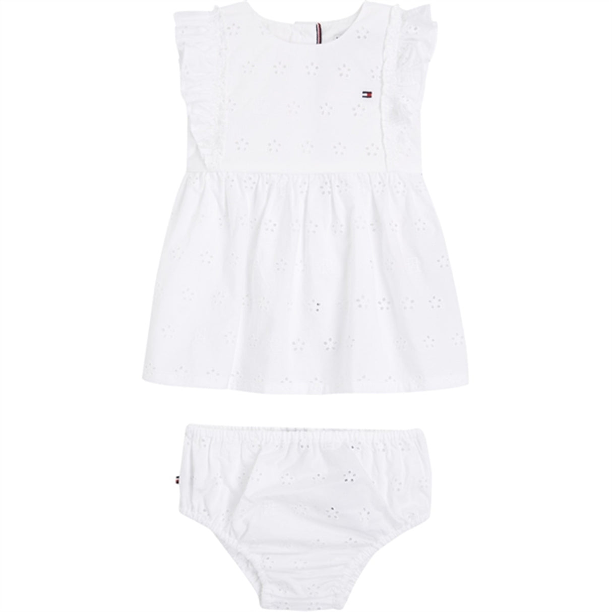 Tommy Hilfiger Bebis Broderieklänning White