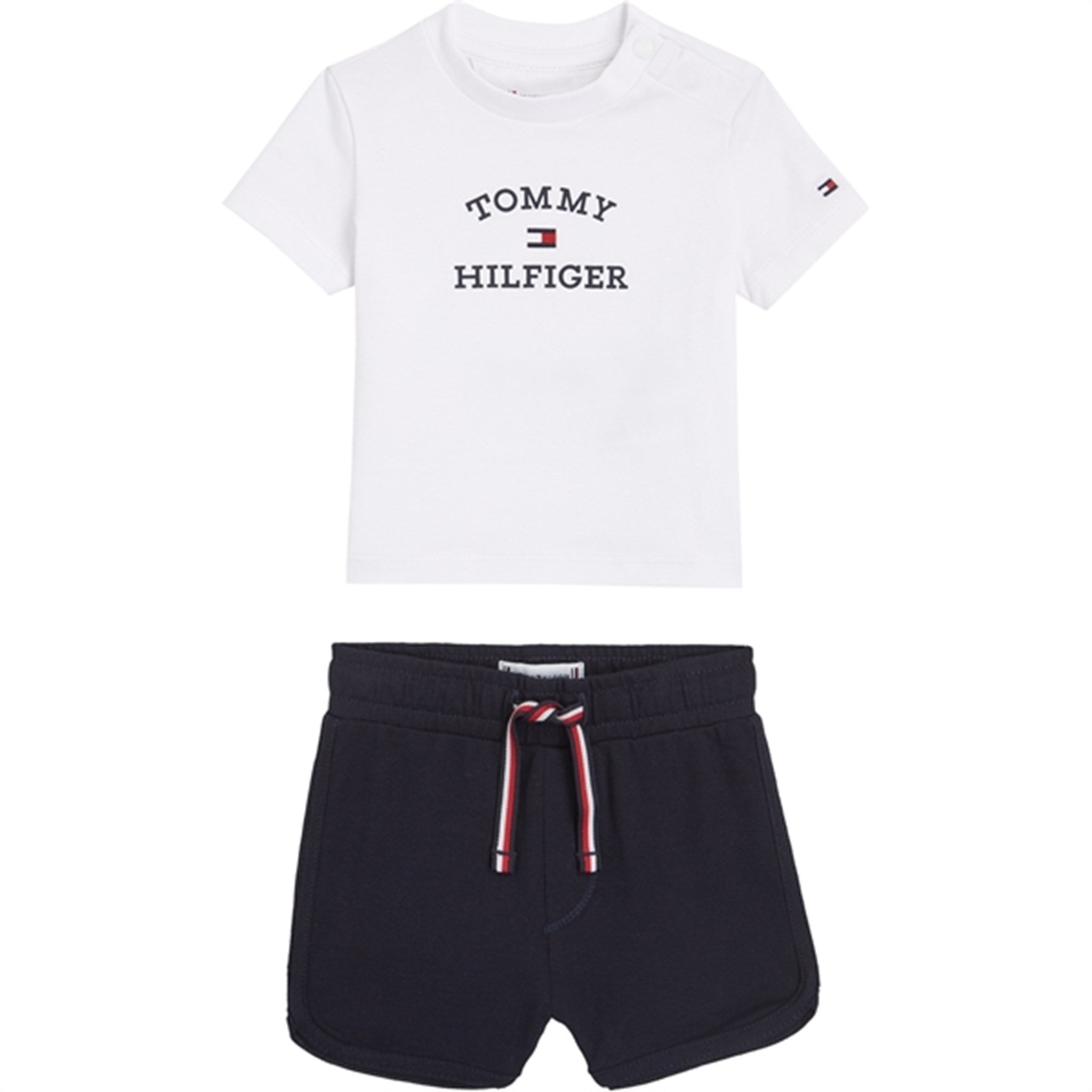 Tommy Hilfiger Bebis Th Logo Shorts Set White