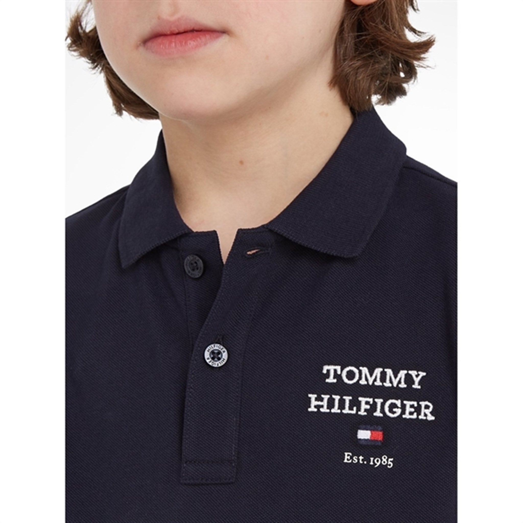 Tommy Hilfiger Th Logo Kortærmet Pikétröja Desert Sky 6