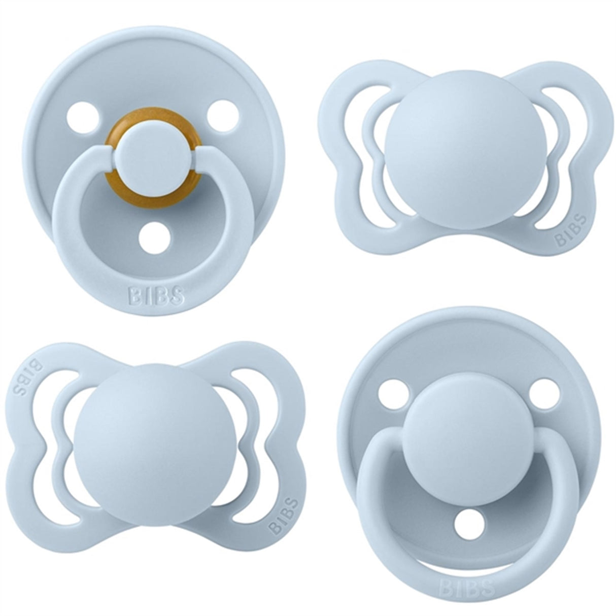 Bibs Try-it Collection Silikon/Naturgummi Nappar 4-pack Baby Blue