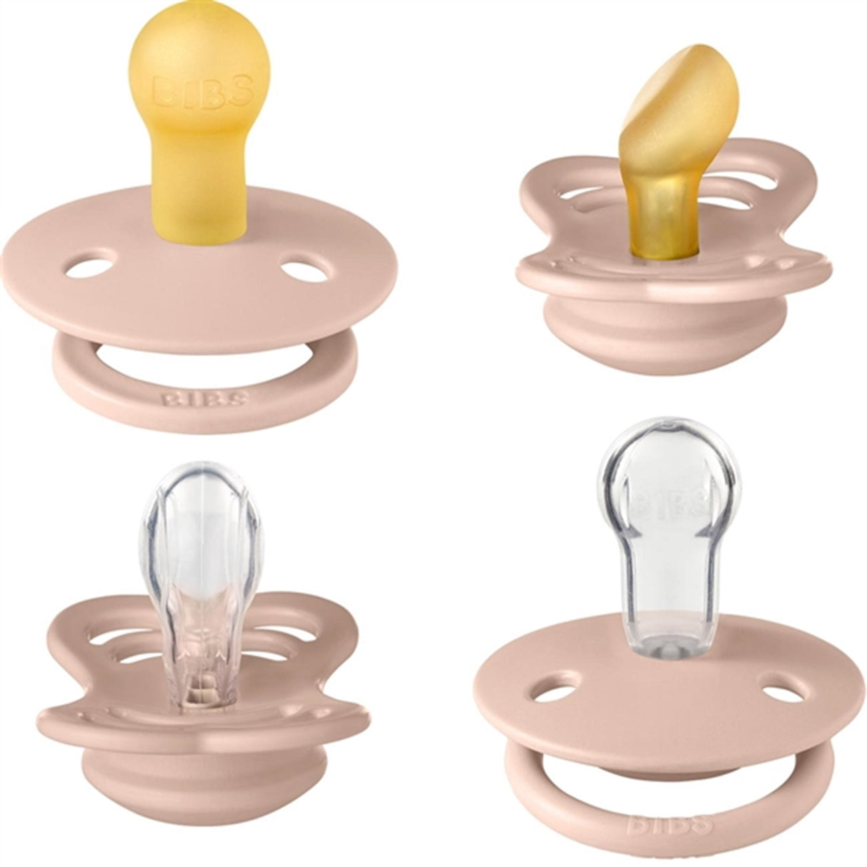 Bibs Try-it Collection Silikon/Naturgummi Nappar 4-pack Blush