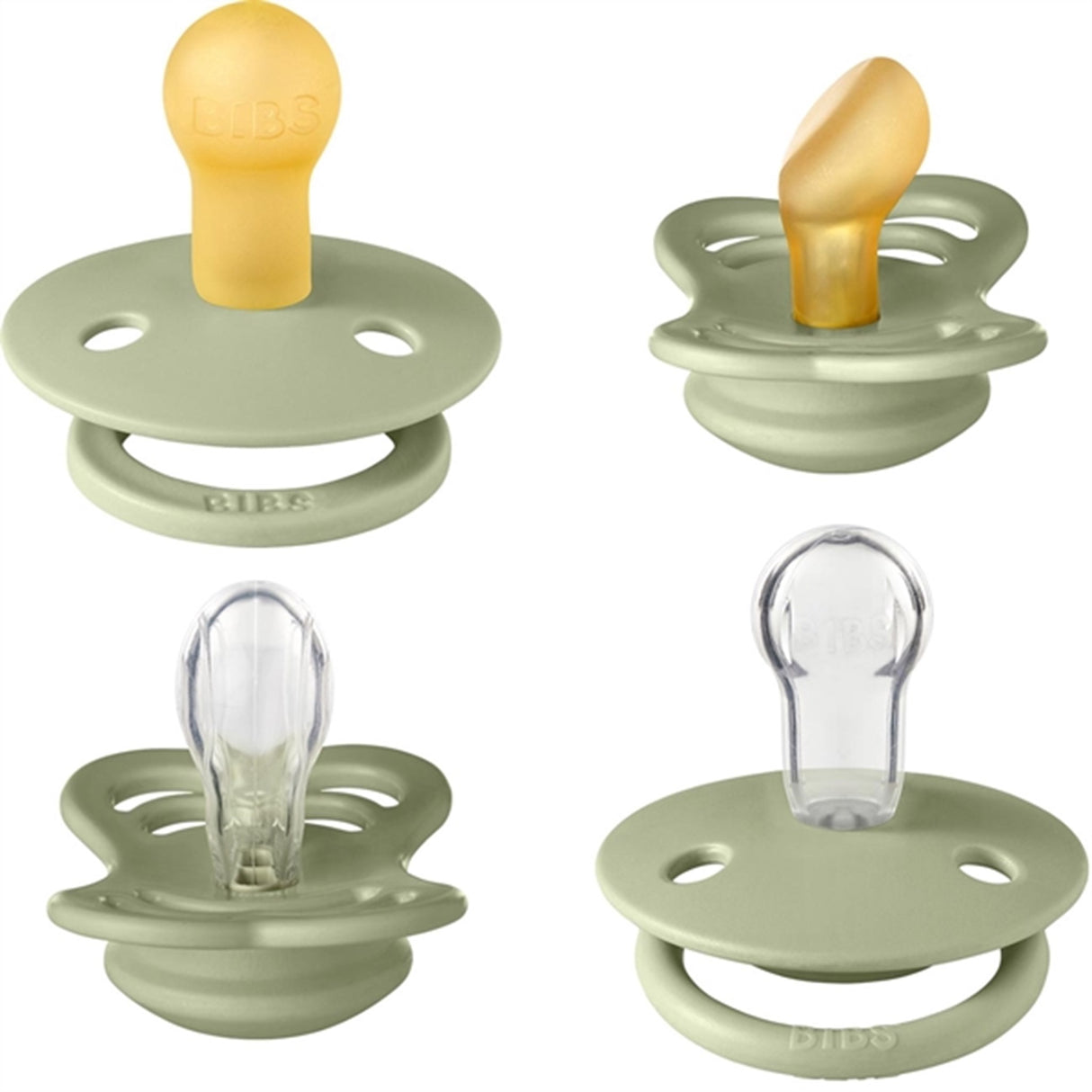 Bibs Try-it Collection Silikon/Naturgummi Nappar 4-pack Sage