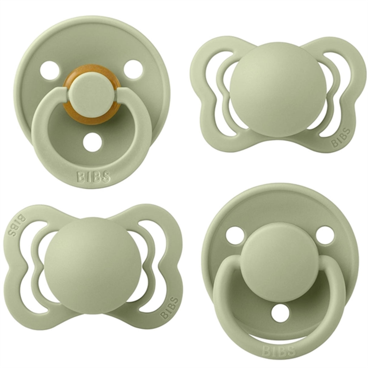 Bibs Try-it Collection Silikon/Naturgummi Nappar 4-pack Sage