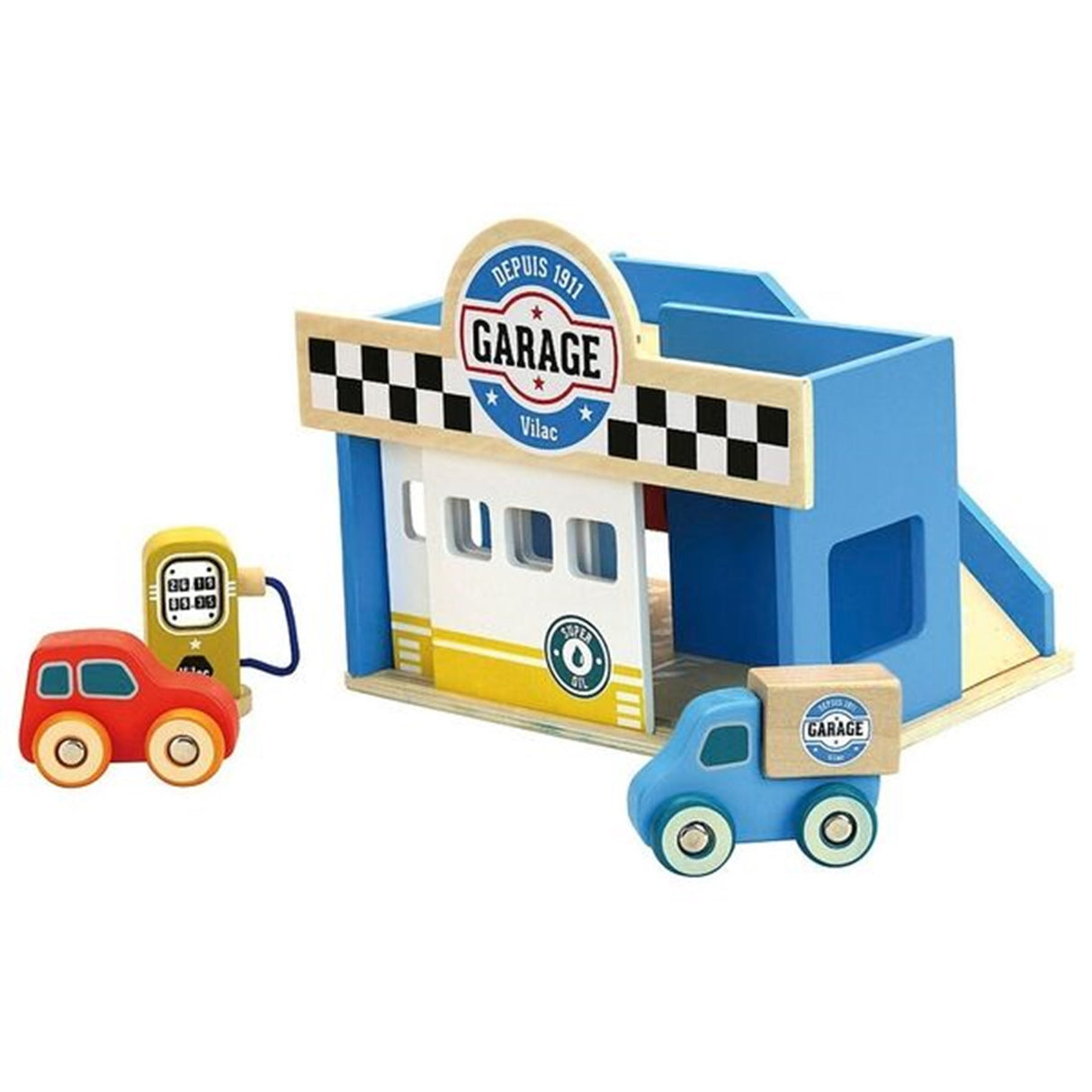 Vilac City Tankstation inkl. 2 Bilar