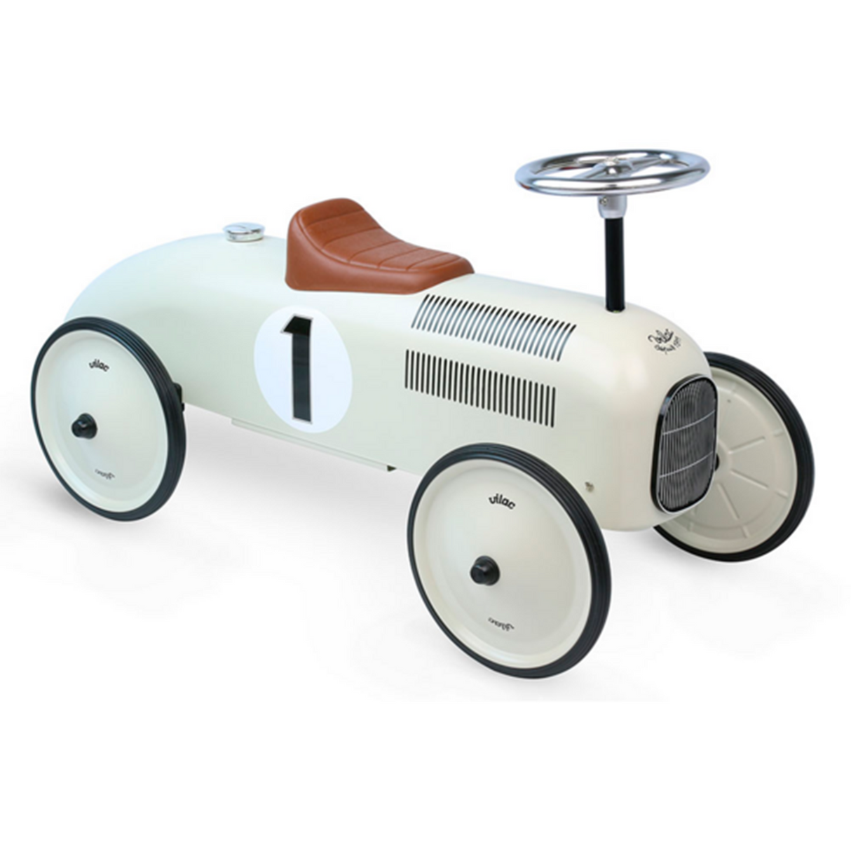 Vilac Gåbil i Metal Råvit