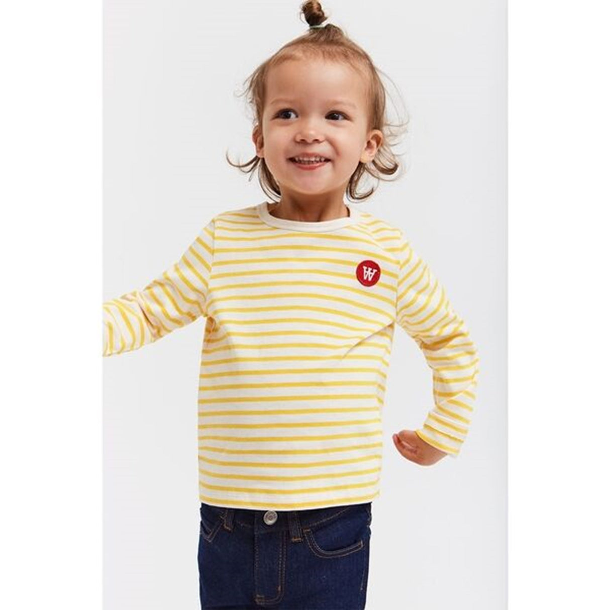 Wood Wood Double A Kim Blus Off-white/Gul Stribet