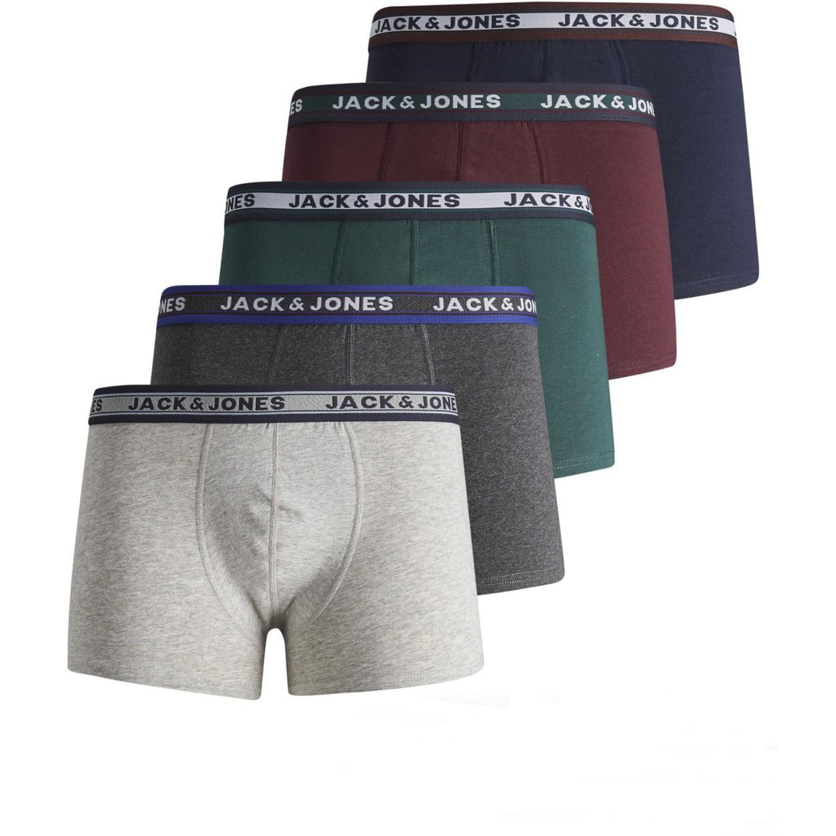 Jack & Jones Dark Green Melange Jacoliver Trunks 5 Pack Noos Jnr