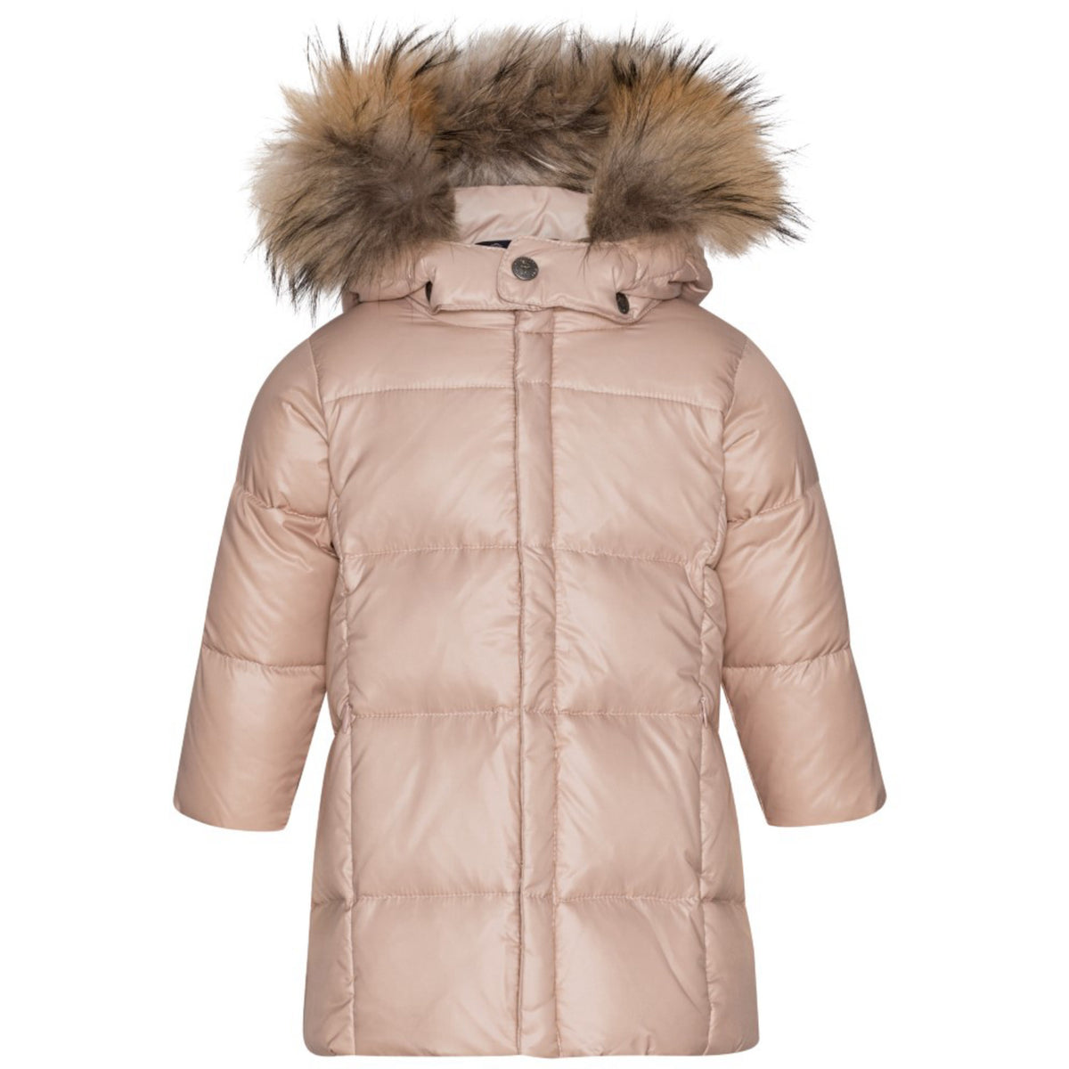 Ver de Terre Featherlight Baby Girls Dunfrakke m. Pels Mahogany Rose