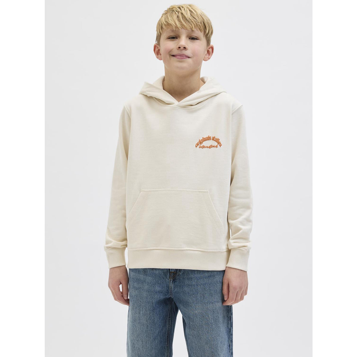 Jack & Jones Antique White Jwhparos Type Sweat Huva Back Jnr