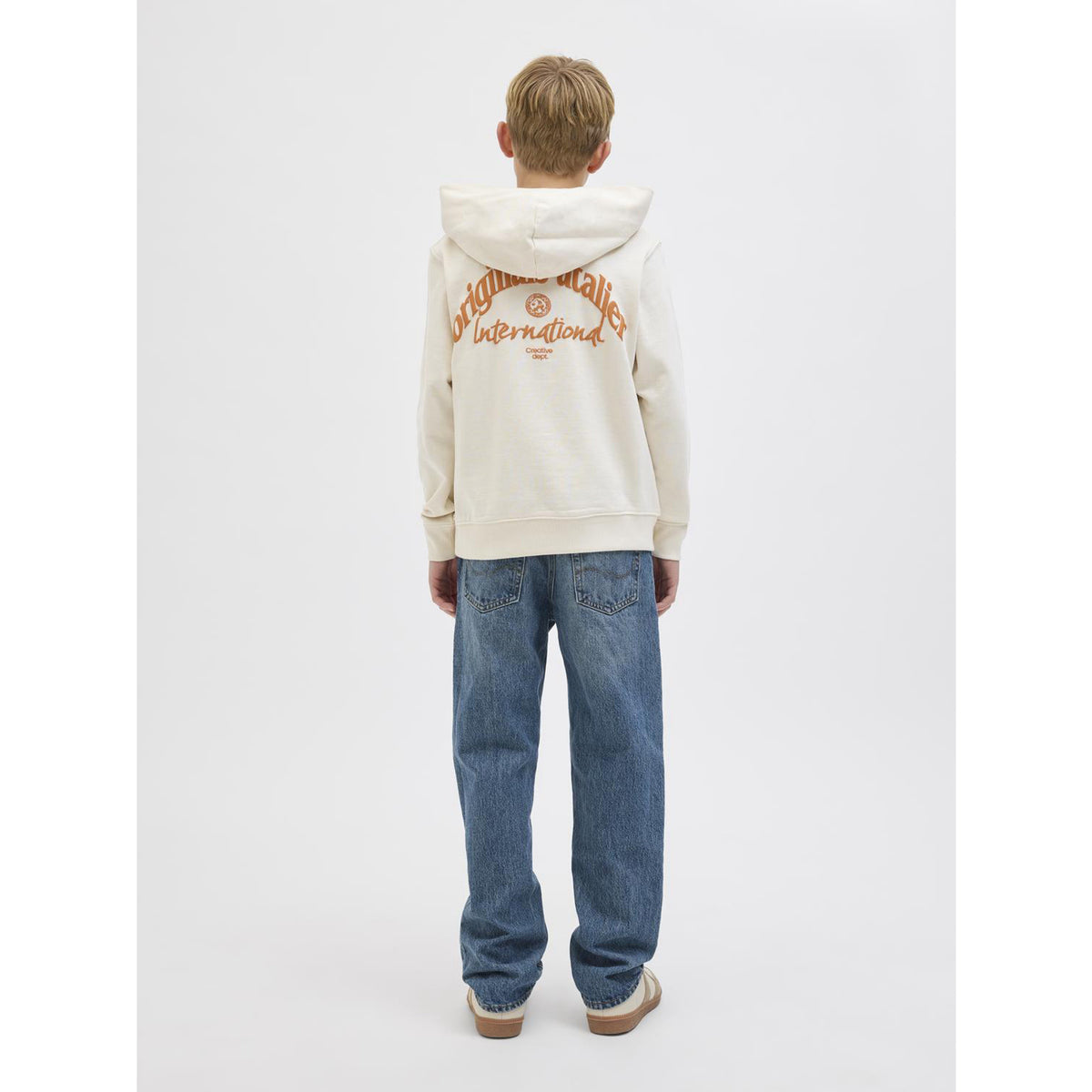 Jack & Jones Antique White Jwhparos Type Sweat Huva Back Jnr