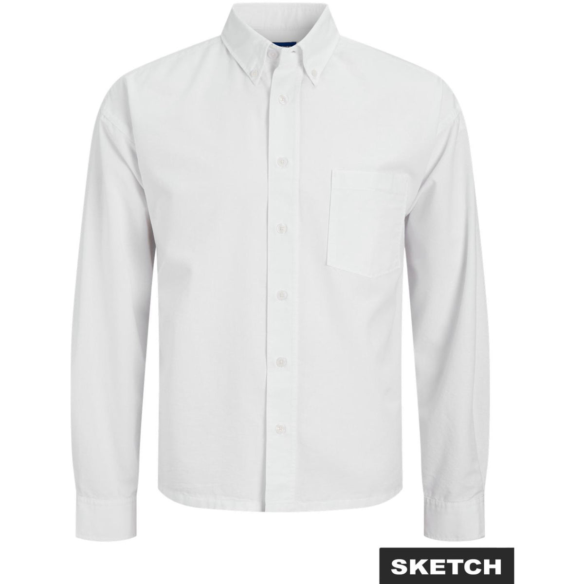 Jack & Jones White Jwhtheo Boxy Oxford Skjorta Ls Jnr