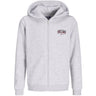 Jack & Jones White Melange Jjaero Sweat Zip Huva Jnr