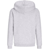Jack & Jones White Melange Jjaero Sweat Zip Huva Jnr