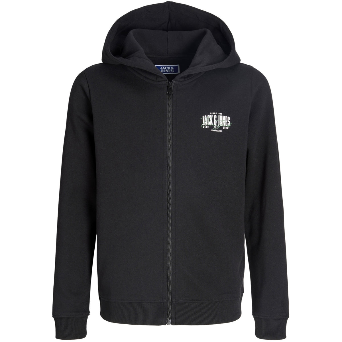 Jack & Jones Black Jjaero Sweat Zip Huva Jnr