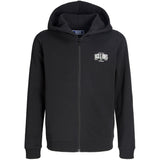 Jack & Jones Black Jjaero Sweat Zip Huva Jnr