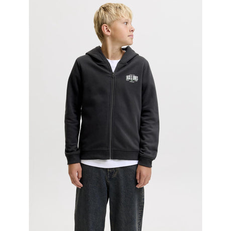 Jack & Jones Black Jjaero Sweat Zip Huva Jnr