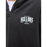 Jack & Jones Black Jjaero Sweat Zip Huva Jnr