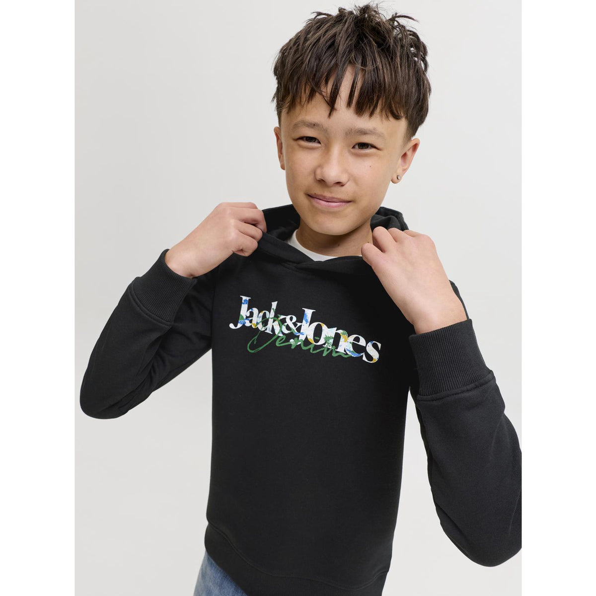 Jack & Jones Black Jjtom Sweat Huva Sn Jnr