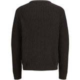 Jack & Jones Mulch Twisted Black Jjjaxon Stickad Crew Neck Jnr
