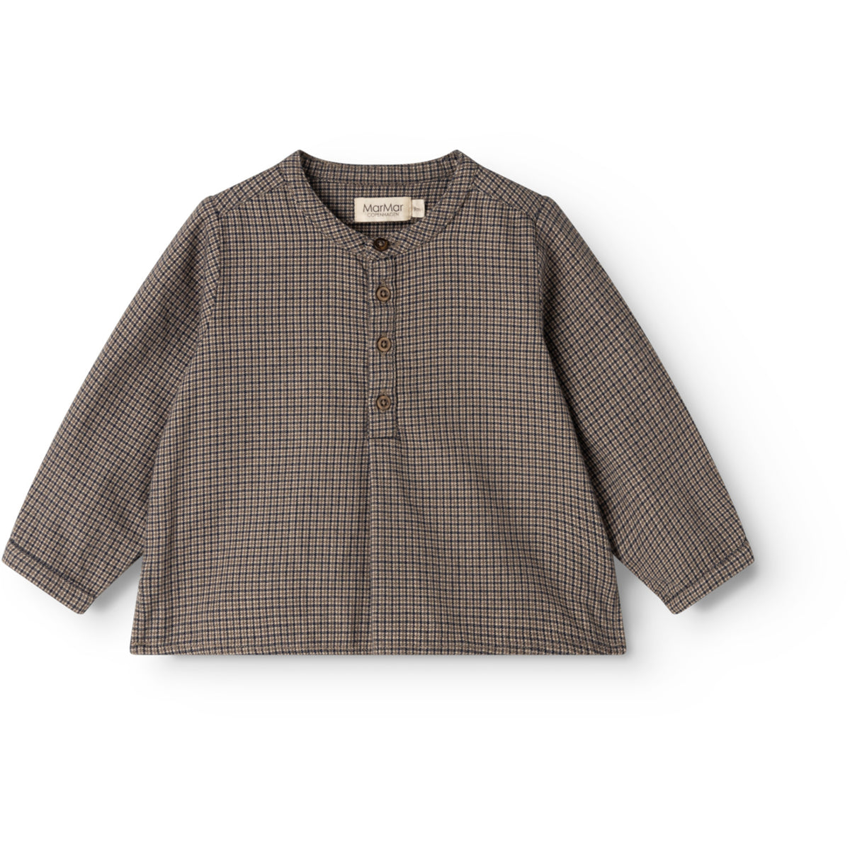 MarMar Structured Soft Cotton Houndstooth Check Totoro Skjorta
