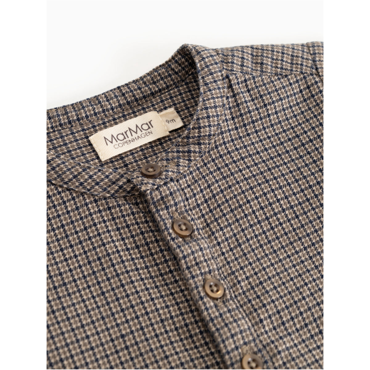 MarMar Structured Soft Cotton Houndstooth Check Totoro Skjorta