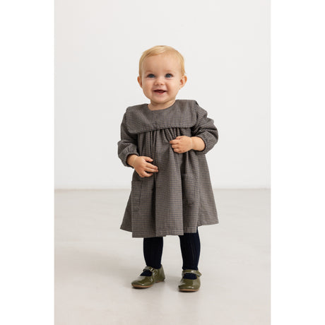 MarMar Structured Soft Cotton Houndstooth Check Dulle Klänning
