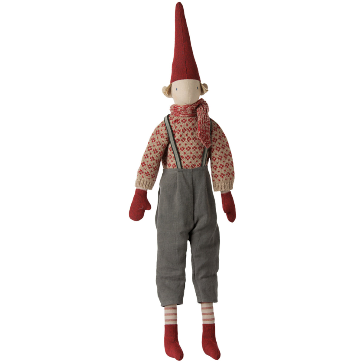 Maileg Pixy, Str. 4 - Dreng - Stickad Sweater And Halsduk