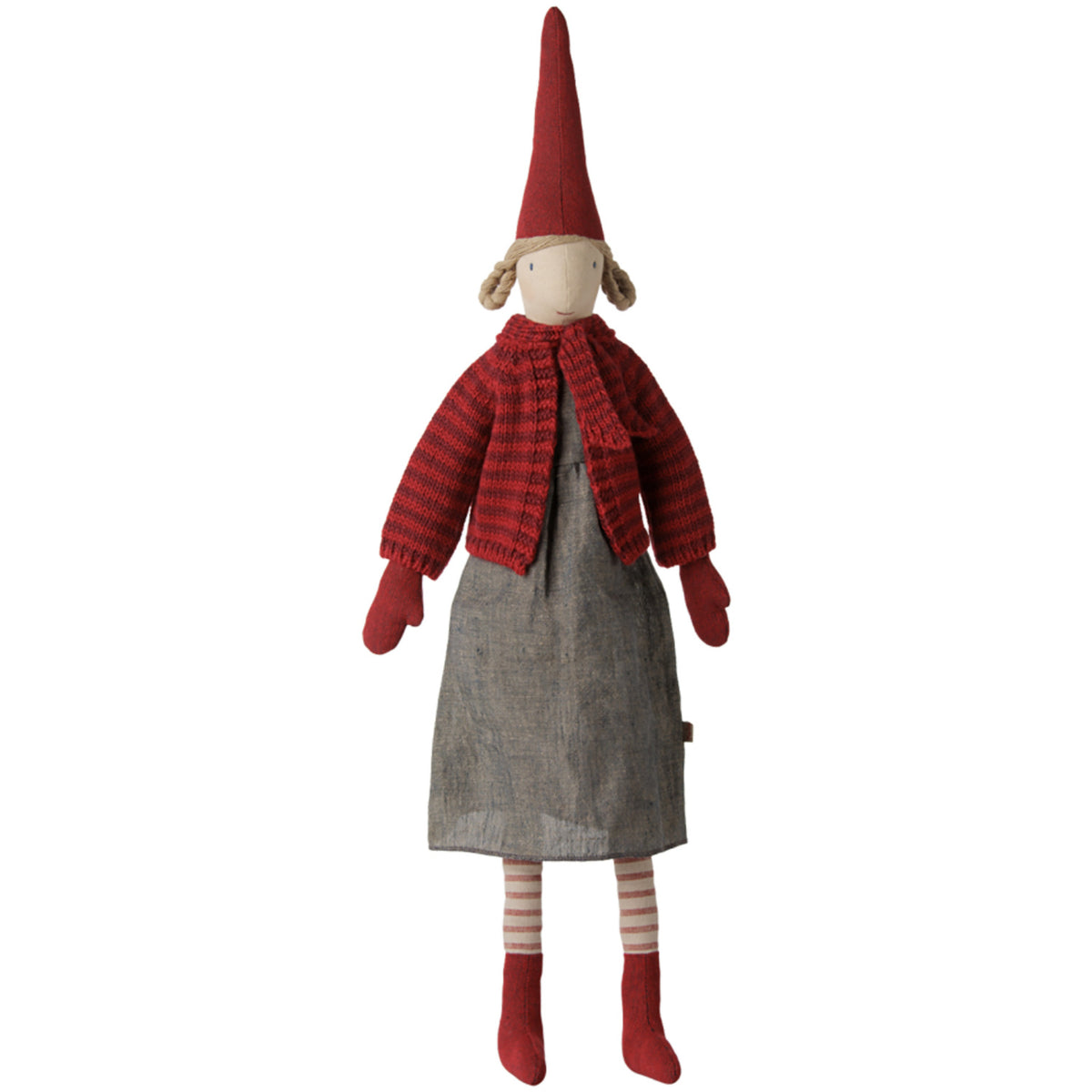 Maileg Pixy, Str. 4 - Pige - Stribet Knitted Cardigan