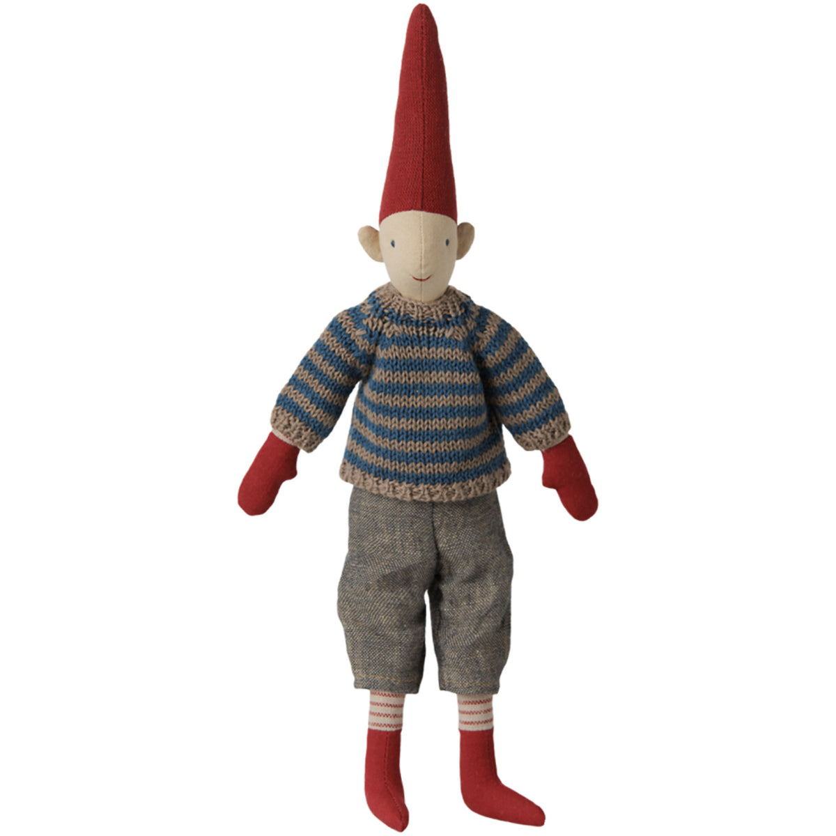Maileg Pixy, Str. 2 - Dreng - Stribet Stickad Sweater