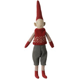 Maileg Pixy, Str. 1 - Dreng - Rød Knitted Väst