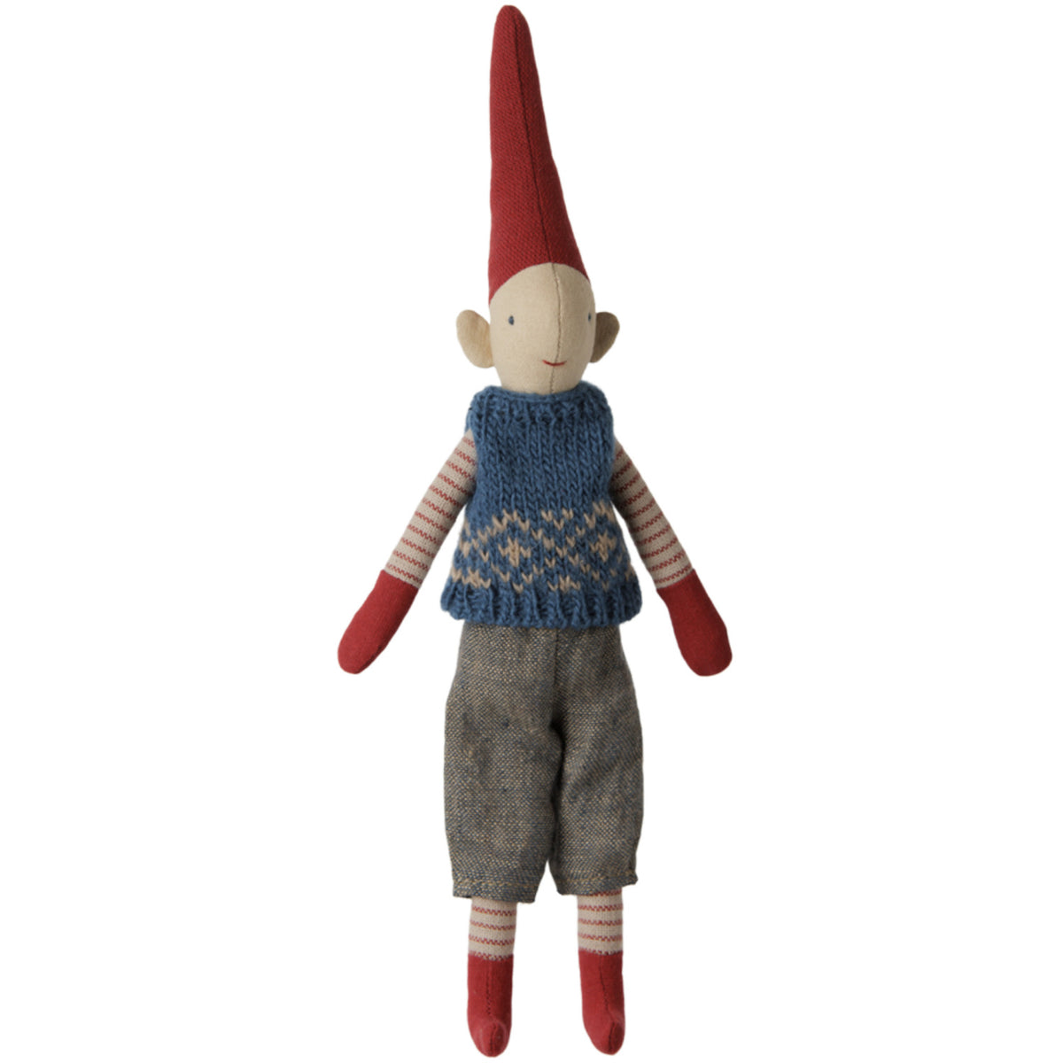 Maileg Pixy, Str. 1 - Dreng - Blå Knitted Väst