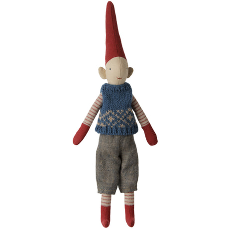 Maileg Pixy, Str. 1 - Dreng - Blå Knitted Väst
