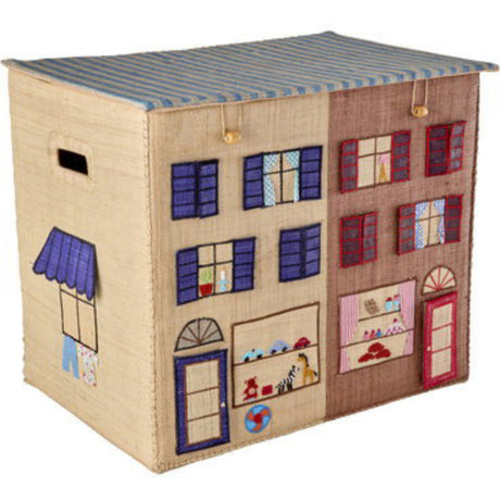 Rice Paris Theme Raffia Förvaring Box Ekstra Large Foldbar