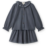 COPENHAGEN COLORS x Luksusbaby Brown Blue Check Comb. Checkered Ls Blus Och Kjol Sett