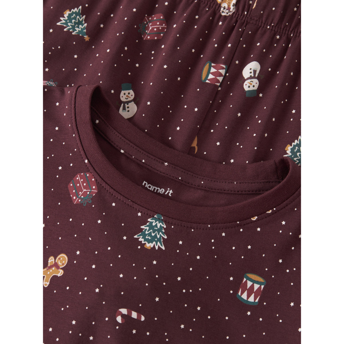 Name It Burgundy Christmas Nknvismas Ls Nattkläder