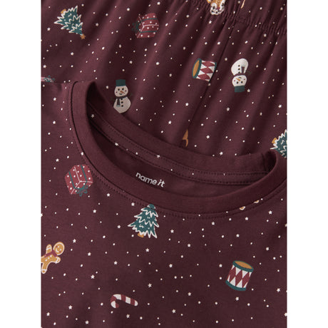 Name It Burgundy Christmas Nknvismas Ls Nattkläder