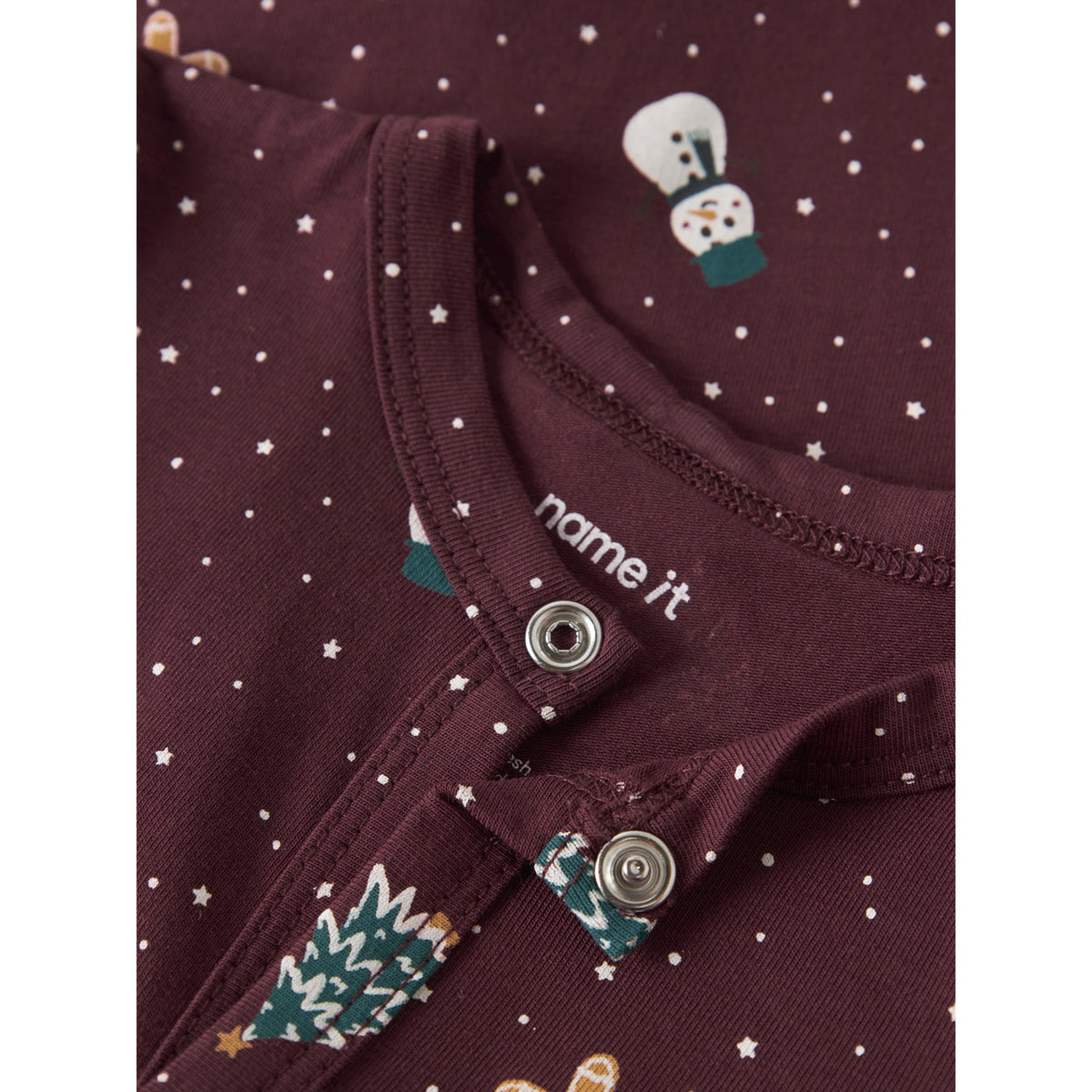 Name It Burgundy Christmas Nbnvismas Ls Nattdräkt